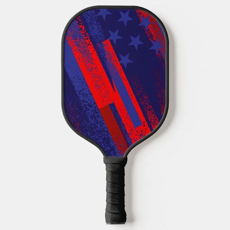 USA Flag Background Pickleball Paddle