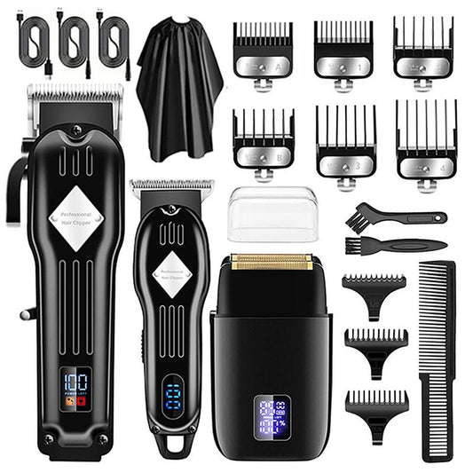 Professional Hair Clipper Set, 1 Set Electric Hair Trimmer Kit, LCD Display Hair Clipper Set, Hair Cutting Kit, Winter Gifts for Men, Christmas Gift, Stocking Fillers, New Year Gift, Winter