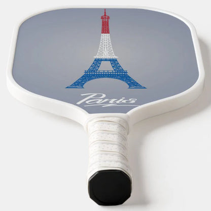 Coloured Eiffel Tower Pickleball Paddle