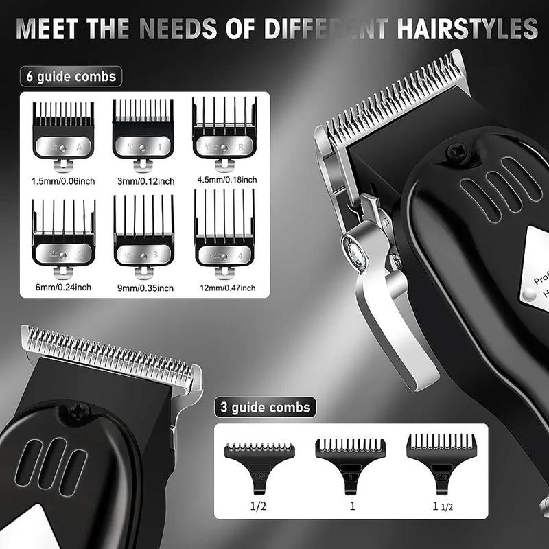 Professional Hair Clipper Set, 1 Set Electric Hair Trimmer Kit, LCD Display Hair Clipper Set, Hair Cutting Kit, Winter Gifts for Men, Christmas Gift, Stocking Fillers, New Year Gift, Winter