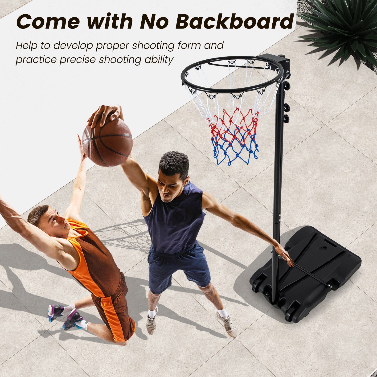 8.5-10 FT Adjustable Basketball Goal with Fillable Base for Kids Teenagers Adults