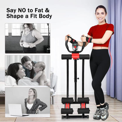 Abdominal Workout Equipment Ab Machine Home Gym Strength Training Ab Cruncher Foldable Fitness Equipment for Stomach Workout