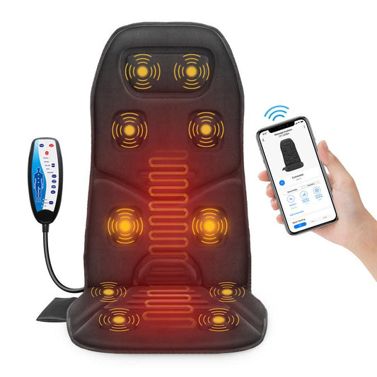 COMFIER Back Massager, 10 Motors & 3 Heat Levels Chair Massager, Adjustable Vibration Heating Pad ,Massage Seat Cushion, Mild Comfort, App Control