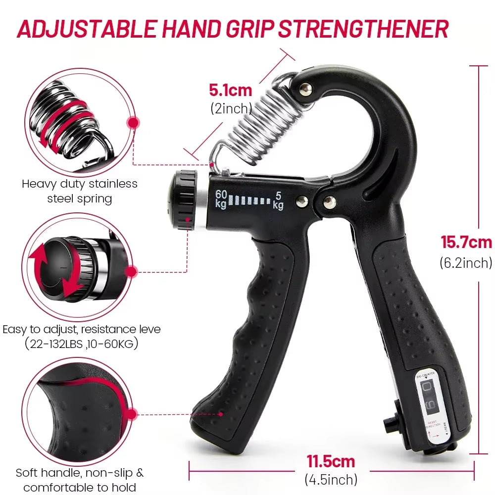 Adjustable 5-60Kg Heavy Hand Gripper - Ultimate Grip Strength Trainer for Fitness and Rehabilitation