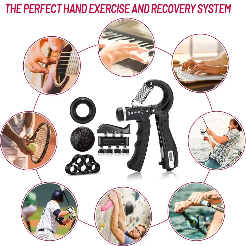 Adjustable 5-60Kg Heavy Hand Gripper - Ultimate Grip Strength Trainer for Fitness and Rehabilitation